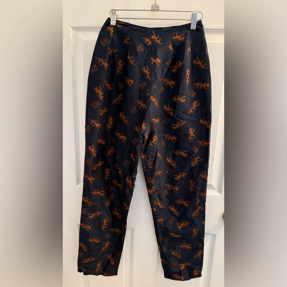 Women’s Blue and Brown Patterned Pants